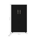 Ver imagem 2 de Armário Multiuso Calyn 2 Portas 3 Prateleiras MDP 60cm Preto AJL Móveis