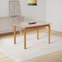 Ver imagem 1 de Mesa Candian Sala de Jantar 120 x 0,80 com Vidro Marrom/Cinamomo