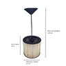 Kit 2 Lustre Pendente Moderno Luminária Rustica Bambu Frisos - 2