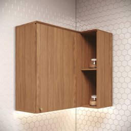 Armário Aéreo Canto Reto 1 Porta Yasmin Espresso Móveis - 2