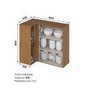 Ver imagem 5 de Armário Aéreo Canto Reto 1 Porta Yasmin Espresso Móveis