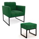 Ver imagem 2 de Poltrona Sala e Puff Decorativo Industrial Elisa Suede D03 - D’Rossi