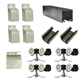 Kit Trilho Correr 3,00m 35x35 Alumínio Natural p/ Duas Portas 75cm - RDA-4 - 2