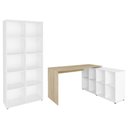 Ver imagem 1 de Mesa Escrivaninha em L Eron e Estante Livreiro 90x187cm Lean A06 Branco/carvalho - Mpozenato