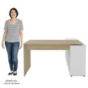 Ver mais imagens de Mesa Escrivaninha em L Eron e Estante Livreiro 90x187cm Lean A06 Branco/carvalho - Mpozenato