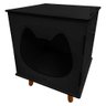 Casinha Toca Cat Line Pet Gato Premium Mdf Pés Palito Preto - 1