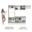 Ver imagem 6 de Armário de Cozinha Completa 100% MDF 250cm Frentes Branco Brilho Acordes Madesa 04
