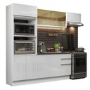 Ver imagem 3 de Armário de Cozinha Completa 100% MDF 250cm Frentes Branco Brilho Acordes Madesa 04