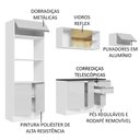 Ver imagem 5 de Armário de Cozinha Completa 100% MDF 250cm Frentes Branco Brilho Acordes Madesa 04