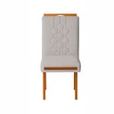 Ver imagem 6 de Kit 2 Cadeiras Estofadas de Jantar Tulipa - Mdf em Bouclê Pés em Madeira - Vintage Decor - Gelo