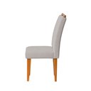 Ver imagem 4 de Kit 2 Cadeiras Estofadas de Jantar Tulipa - Mdf em Bouclê Pés em Madeira - Vintage Decor - Gelo