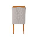 Ver imagem 3 de Kit 2 Cadeiras Estofadas de Jantar Tulipa - Mdf em Bouclê Pés em Madeira - Vintage Decor - Gelo