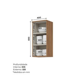 Armário Aéreo 1 Porta 40cm Yasmin Espresso Móveis - 3