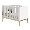Ver imagem 2 de Jogo de Quarto para Bebê Completo 2 Portas Classic New Branco Fosco com Natural - Reller