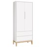 Jogo de Quarto para Bebê Completo 2 Portas Classic New Branco Fosco com Natural - Reller - 6