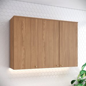 Armário Aéreo 3 Portas 120cm Yasmin Espresso Móveis