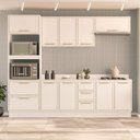 Ver imagem 1 de Armário de Cozinha Modulada Completa 5 Peças 270cm com Tampo 100% Mdf Amara Politorno Móveis
