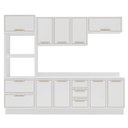 Ver imagem 2 de Armário de Cozinha Modulada Completa 5 Peças 270cm com Tampo 100% Mdf Amara Politorno Móveis