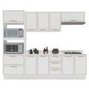 Ver imagem 5 de Armário de Cozinha Modulada Completa 5 Peças 270cm com Tampo 100% Mdf Amara Politorno Móveis