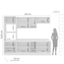 Ver imagem 4 de Armário de Cozinha Modulada Completa 5 Peças 270cm com Tampo 100% Mdf Amara Politorno Móveis
