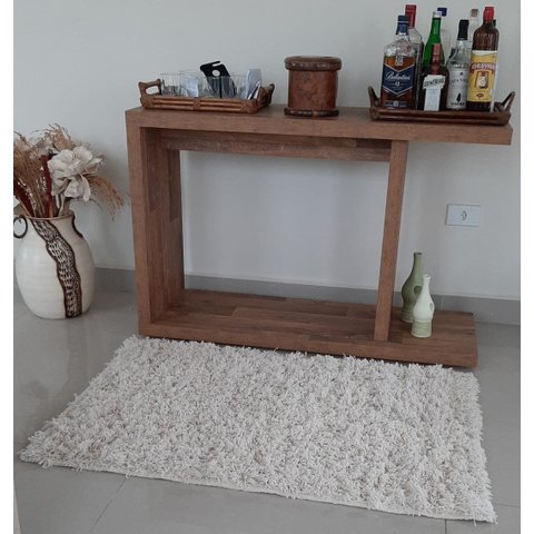 Tapete Algodão para Sala e Quarto - 0,50 x 1,00 - Cru - Pelo Alto