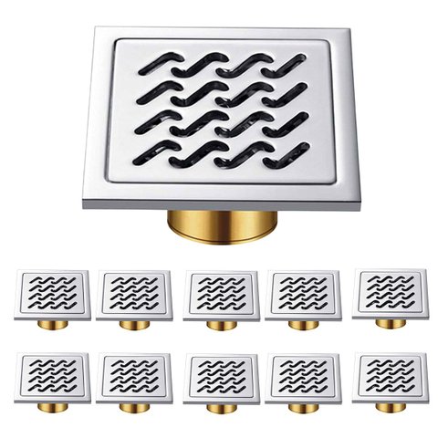 Ralo Inox 10x10 Casa Banheiro Kit 10 Uni Lavabo Anti Odor Anti Inseto Anti Corrosao Cozinha Lavandei