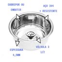 Ver imagem 3 de Proteção contra Corrosão! Cuba Aço Inoxidável 304, 30x15cm