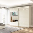 Ver imagem 1 de Guarda-roupa Roupeiro Casal 02 Portas de Correr 2,67m Mdf Dalla Costa: Off White