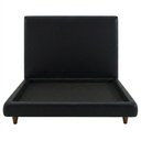 Ver imagem 3 de Cama Queen Nami com Cabeceira Estofada Pés Madeira MDF-MDP Preto Nexta Casa