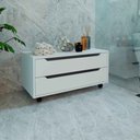 Ver imagem 1 de Balcão Gabinete com 2 Gavetas e Rodízios 80cm Bn3643 Tecnomobili 2023 Móvel na Caixa Branco