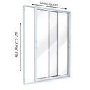 Ver imagem 2 de Porta de Alumínio de Correr Lateral 2 Folhas 215x160 Lucasa Ideale Branco