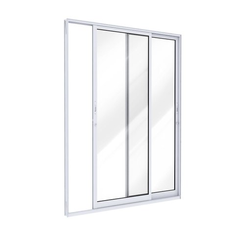 Porta de Alumínio de Correr Lateral 2 Folhas 215x160 Lucasa Ideale Branco