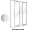 Ver imagem 5 de Porta de Alumínio de Correr Lateral 2 Folhas 215x160 Lucasa Ideale Branco