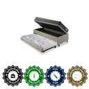 Ver imagem 6 de Bicama Box Baú Solteirão com Colchão Adapto Molas Ensacadas Ecoflex Linho Bege 96x203