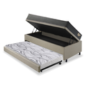 Ver imagem 4 de Bicama Box Baú Solteirão com Colchão Adapto Molas Ensacadas Ecoflex Linho Bege 96x203