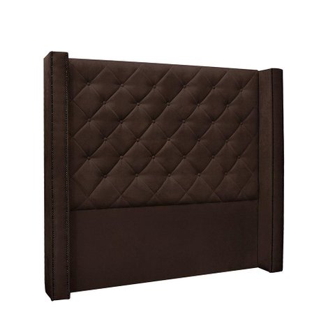 Cabeceira Cama Box Queen 160cm e Recamier Vicenza Suede S04 - D'Rossi Cor Café