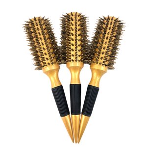 Kit 3 Escovas Cerdas Mista Javali Profissionais Cabeleireiro Mofashi Cor: Amarelo