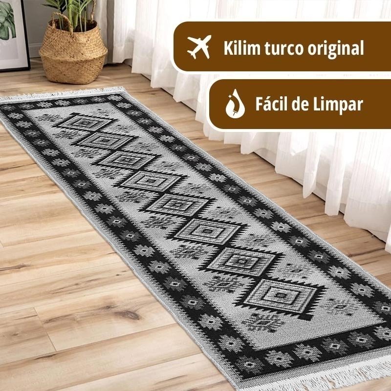 1 Tapete Kilim Passadeira Algodão Lux Dupla Face Kcz2 60x180 - 5