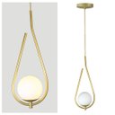 Ver imagem 5 de Lustre Pendente On Drop - Dourado com Globo de Vidro Branco - 4126-14-br