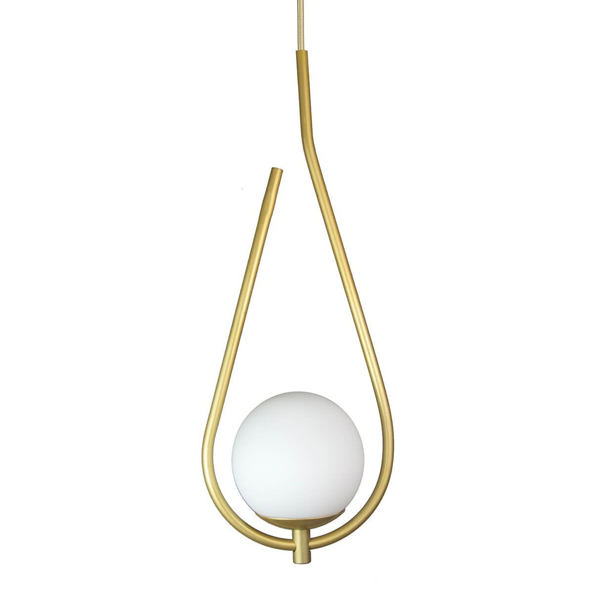 Lustre Pendente On Drop - Dourado com Globo de Vidro Branco - 4126-14-br