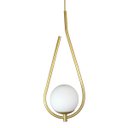 Ver imagem 1 de Lustre Pendente On Drop - Dourado com Globo de Vidro Branco - 4126-14-br