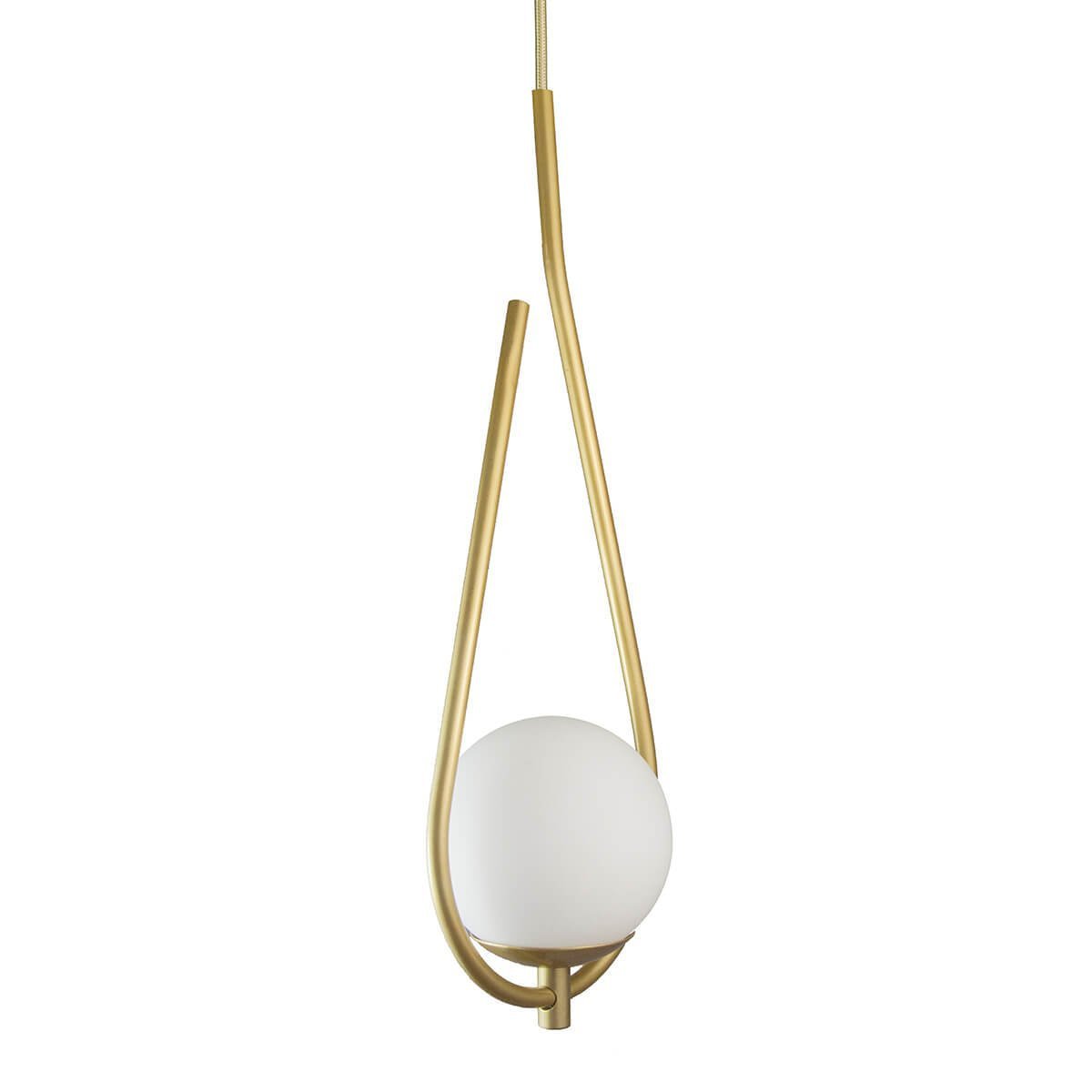 Lustre Pendente On Drop - Dourado com Globo de Vidro Branco - 4126-14-br - 3