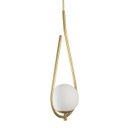 Ver imagem 3 de Lustre Pendente On Drop - Dourado com Globo de Vidro Branco - 4126-14-br