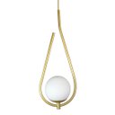 Ver imagem 6 de Lustre Pendente On Drop - Dourado com Globo de Vidro Branco - 4126-14-br