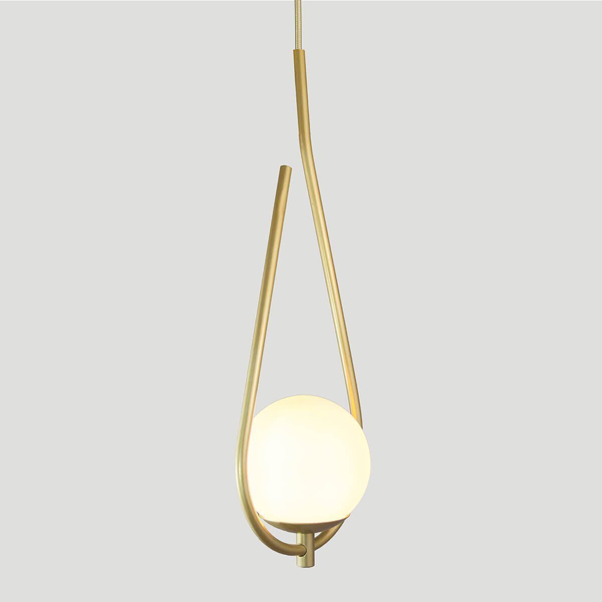 Lustre Pendente On Drop - Dourado com Globo de Vidro Branco - 4126-14-br - 4