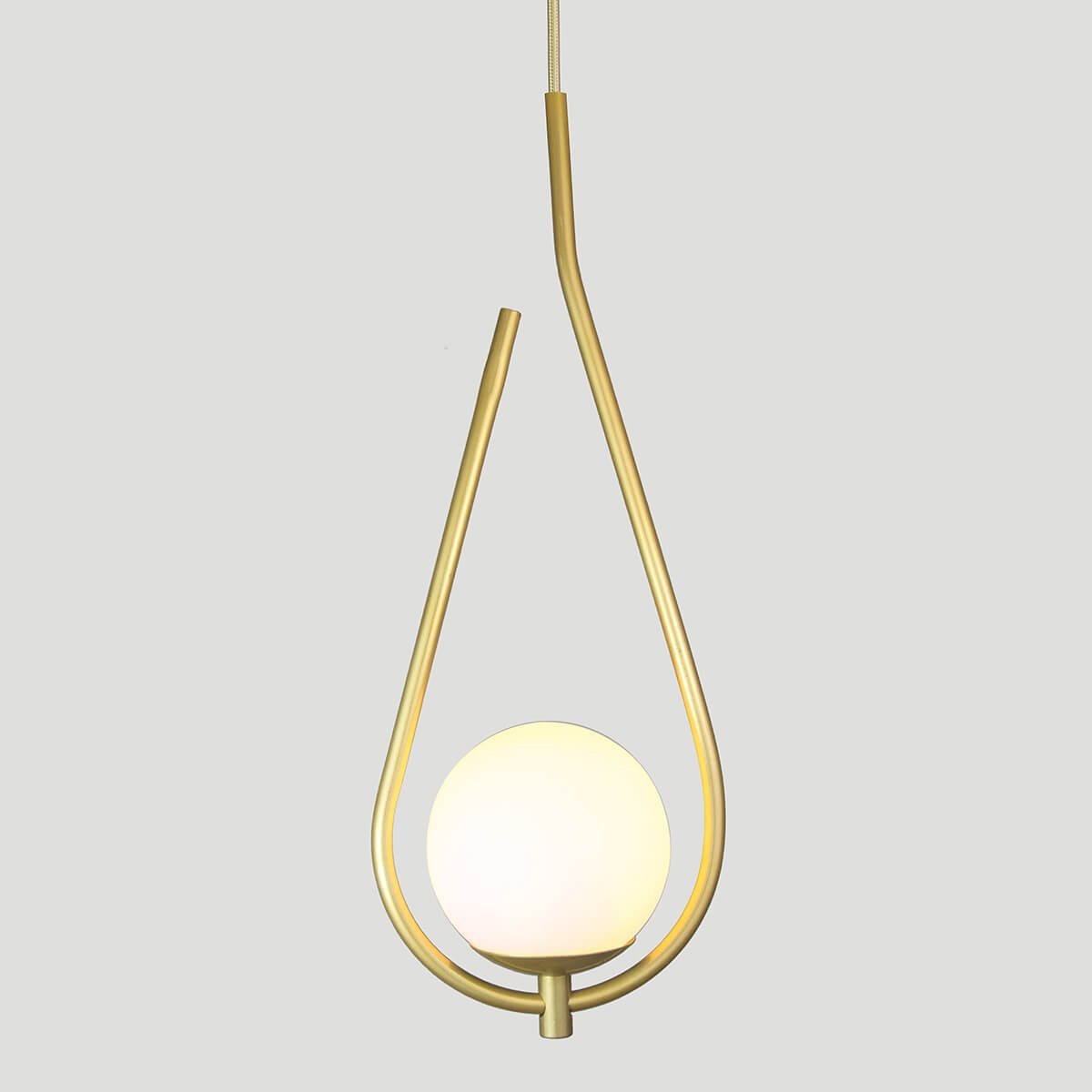 Lustre Pendente On Drop - Dourado com Globo de Vidro Branco - 4126-14-br - 2