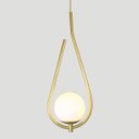 Ver imagem 2 de Lustre Pendente On Drop - Dourado com Globo de Vidro Branco - 4126-14-br