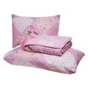Ver imagem 2 de Kit Colcha Cobre Leito Casal 3 Peças Matelado Dupla Face Patchwork Rosa