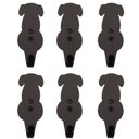 Ver imagem 1 de Kit 6 Ganchos 8cm Preto de Parede Luft Cachorro Aço Masutti Penduradores Casacos Bolsas Mochilas