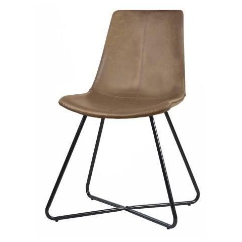 Cadeira Balle Courino Marrom Base Preto 84cm - 62863